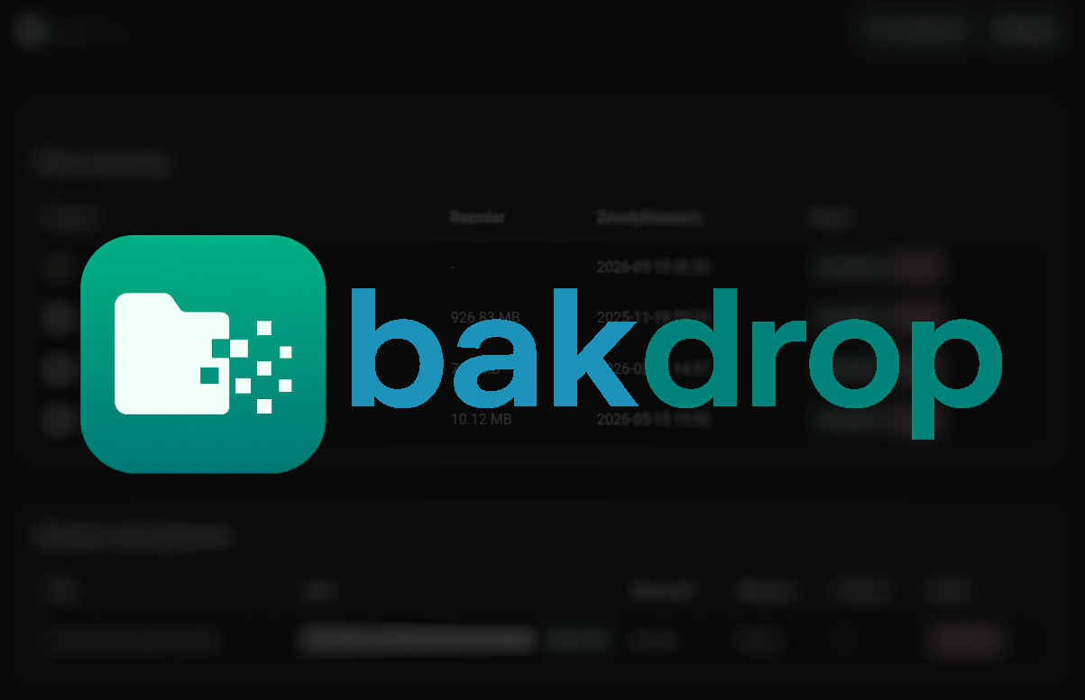 Udostępnianie plików odtworzonych z backupu - Bakdrop